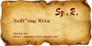 Szécsy Rita névjegykártya
